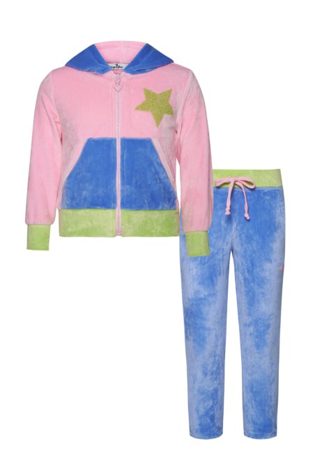 MULTICOLOR SUPER SOFT VELOUR TRACKSUIT SET FOR GIRLS-24638036-711