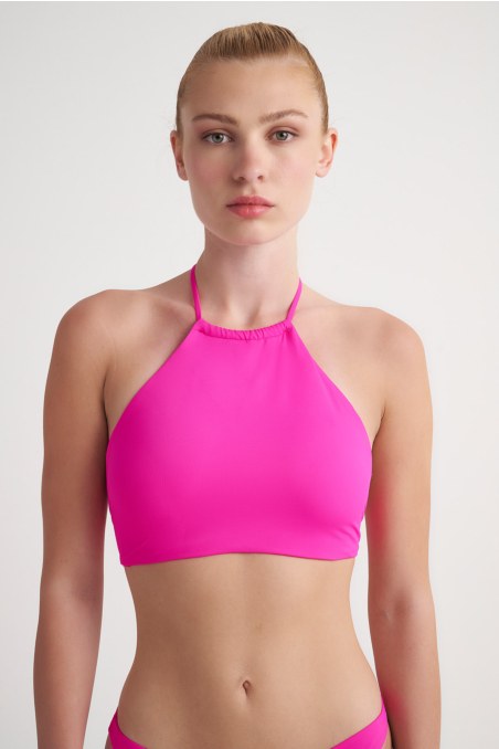 FASHION SOLIDS SWIMWEAR BIKINI CROP TOP-24801021-715