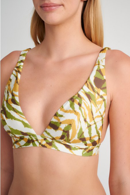 PRINTED SWIMWEAR TRIANGLE BIKINI TOP-24801160-521