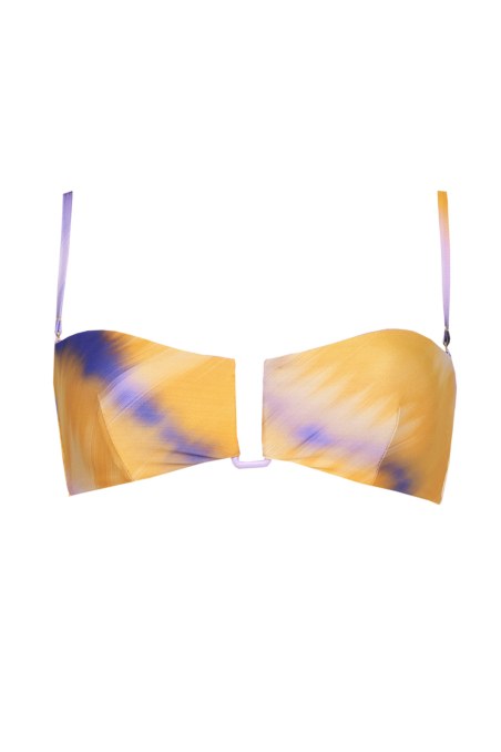 MULTICOLOR PRINTED STRAPLESS PUSH-UP SWIMWEAR BIKINI TOP-24801180-999