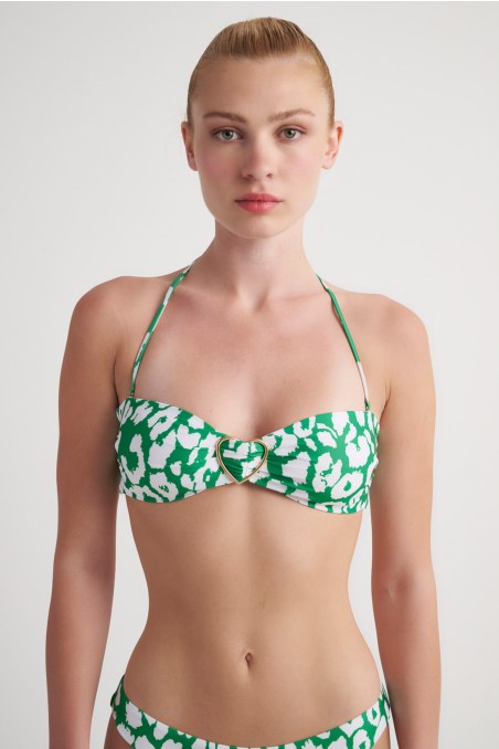 PRINTED STRAPLESS PUSH-UP SWIMWEAR BIKINI TOP-24801210-511
