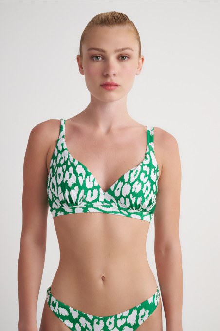 PRINTED SWIMWEAR TRIANGLE BIKINI TOP IN CUP D-24801211D-511