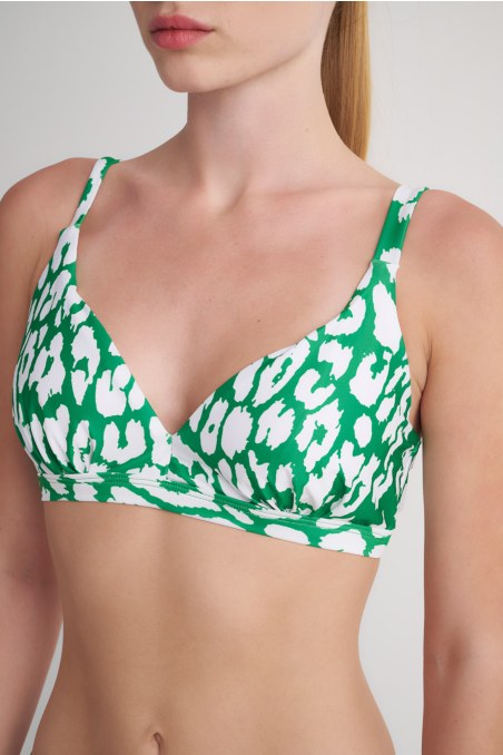 PRINTED SWIMWEAR TRIANGLE BIKINI TOP IN CUP D-24801211D-511