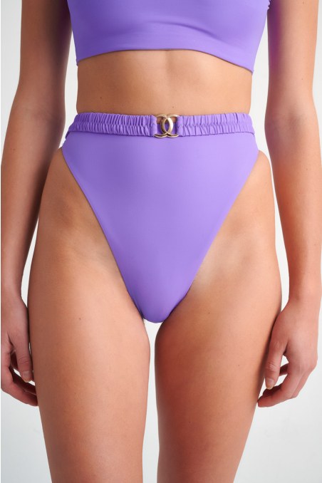 FASHION SOLIDS BELTED HIGH WAISTED BIKINI SLIP-24802081-812