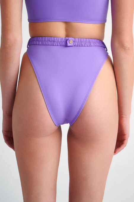 FASHION SOLIDS BELTED HIGH WAISTED BIKINI SLIP-24802081-812