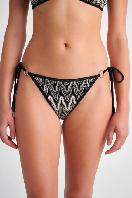 CROCHET SWIMWEAR TIE-SIDE BIKINI SLIP-24802101-110