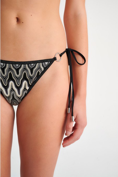 CROCHET SWIMWEAR TIE-SIDE BIKINI SLIP-24802101-110