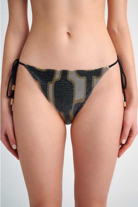 TIE-SIDE SWIMWEAR BRAZILIAN BIKINI SLIP WITH SEQUINS-24802110-110