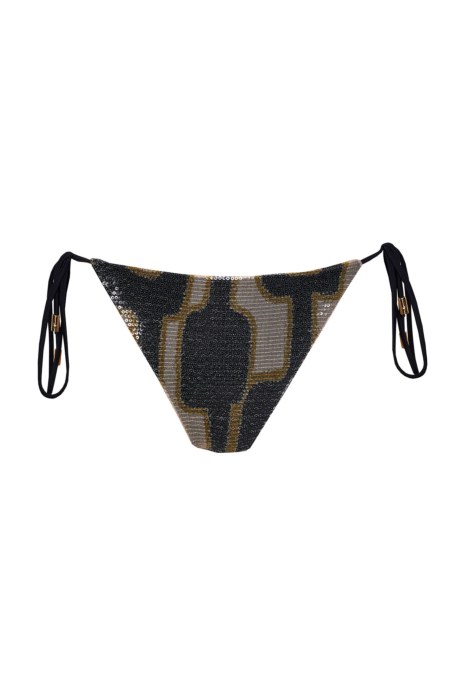 TIE-SIDE SWIMWEAR BRAZILIAN BIKINI SLIP WITH SEQUINS-24802110-110