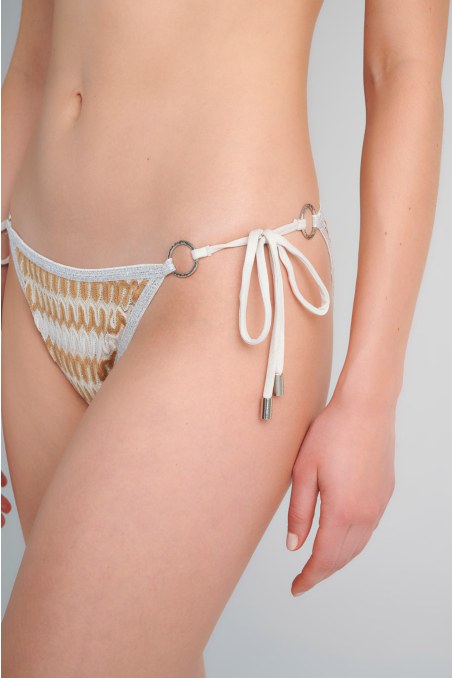 CROCHET SWIMWEAR TIE-SIDE BIKINI SLIP-24802281-203