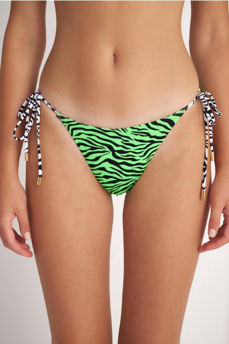 TIE-SIDE ΖΕΒΡΑ PRINTED SWIMWEAR DOUBLE FACE BIKINI SLIP-24802370-999