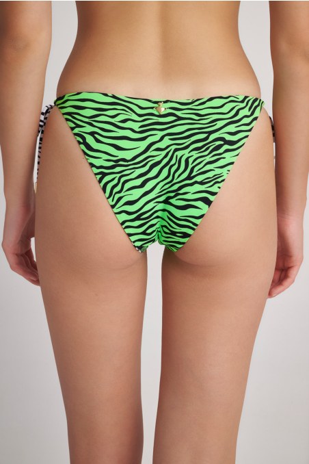 TIE-SIDE ΖΕΒΡΑ PRINTED SWIMWEAR DOUBLE FACE BIKINI SLIP-24802370-999