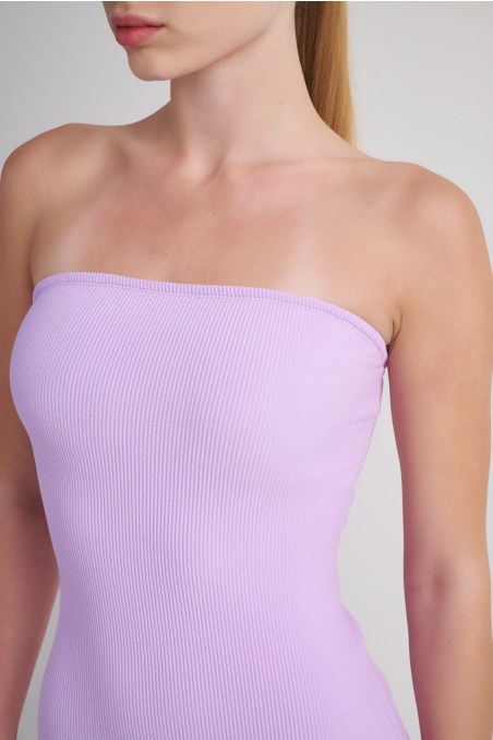 CRINKLED ONEPIECE STRAPLESS SWIMSUIT-24804250-800