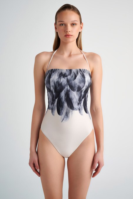 PRINTED ONEPIECE STRAPLESS SWIMSUIT-24804455-102