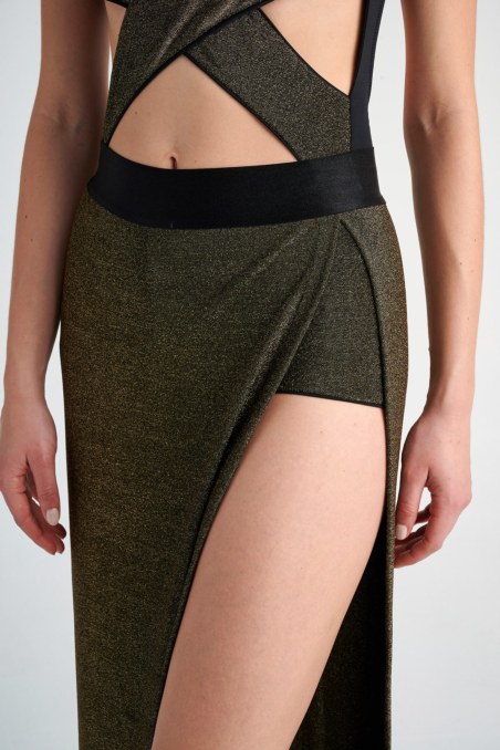HIGH WAISTED MAXI SKIRT/PAREO WITH SLIT-24805340-110