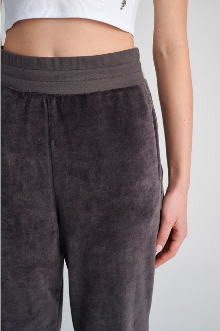 VELOUR CUFFED PANTS WITH WIDE RUBBER-24811038-920