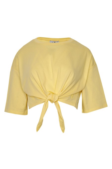 SHORT-SLEEVED TOP WITH FRONT KNOT-24812061-600