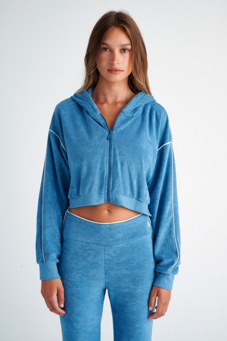 CONTRAST PIPING TERRY JACKET-24813086-423