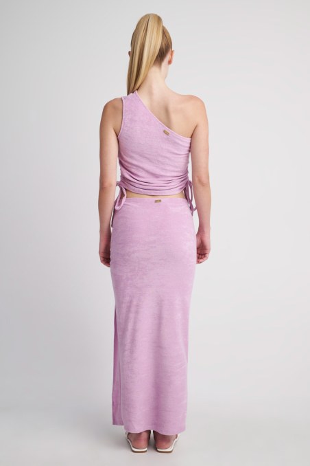 TERRY MONOCHROME LONG SKIRT WITH SLIT-24814094-703