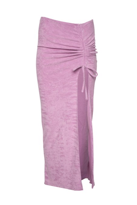 TERRY MONOCHROME LONG SKIRT WITH SLIT-24814094-703