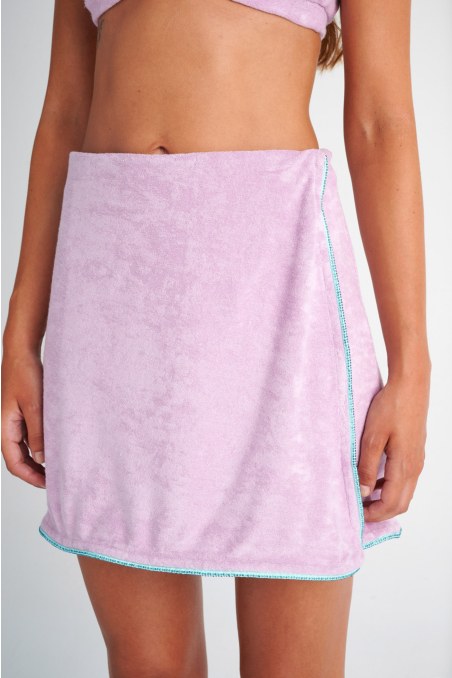 MONOCHROME WRAP TERRY SKIRT-24814098-703