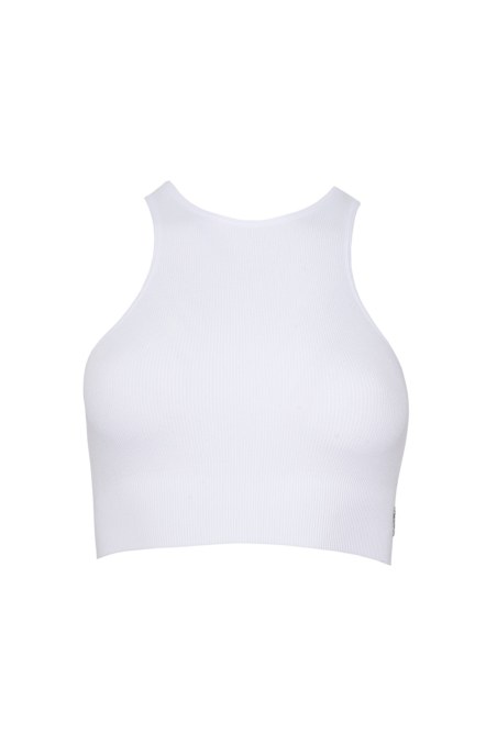 SEAMLESS HALTER CROPPED RIBBED TOP-24818010-100