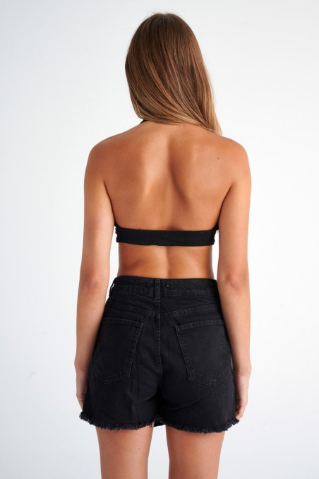 STRASS EMBELLISHED RIBBED HALTERNECK CROP TOP-24818078-110