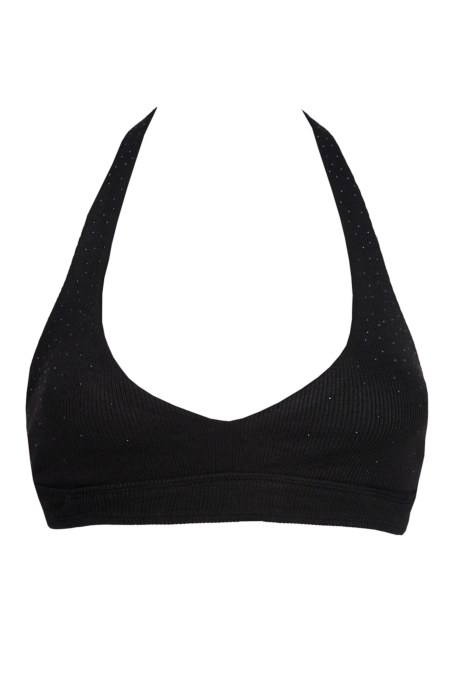 STRASS EMBELLISHED RIBBED HALTERNECK CROP TOP-24818078-110