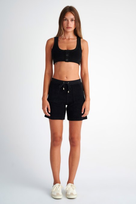 BUTTONED TERRY CROP TOP-24818095-110