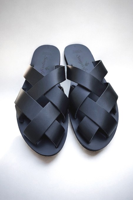 HANDMADE CROSSED STRAP FLAT SANDALS-24819133-110