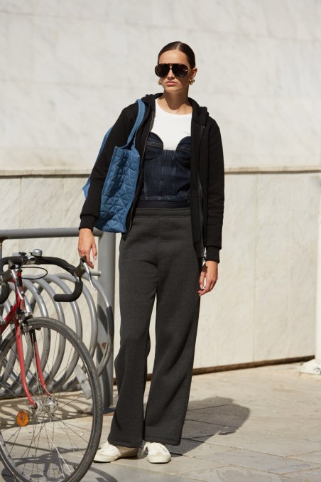 COTTON BASIC FLARED PANTS WITH INNER SOFT FLEECE FABRIC-24831120-214