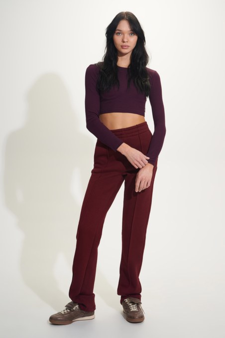 HIGH WAISTED COTTON PANTS WITH OUTER SEAM-24831275-635