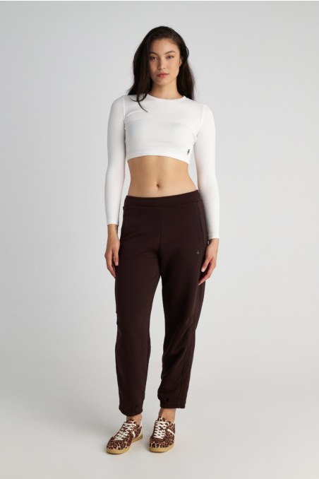 LONG SLEEVED BASIC RIBBED COTTON CROPPED TOP-24832041-102