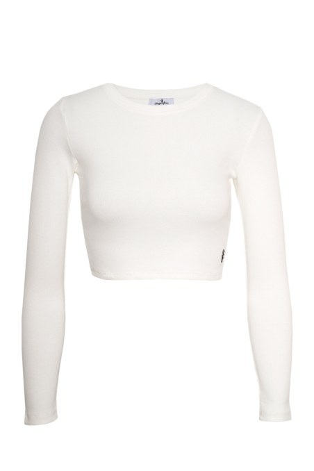 LONG SLEEVED BASIC RIBBED COTTON CROPPED TOP-24832041-102