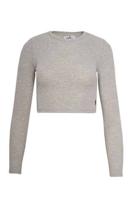 LONG SLEEVED BASIC RIBBED COTTON CROPPED TOP-24832041-210