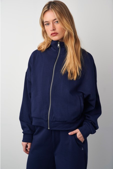 COLLAR ZIPPED MODAL JACKET-24833021-852