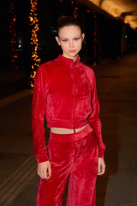 SUPER SOFT VELOUR JACKET WITH STRASS EMBELLISHMENT AT SLEEVES-24833086-631