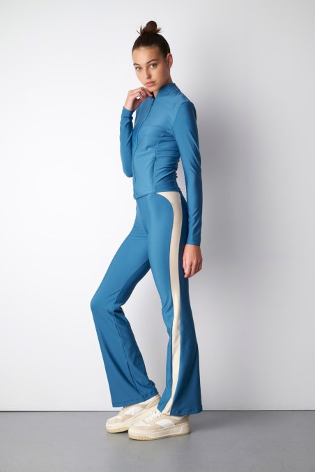 HIGH WAIST STRIPED SPORTS PANTS-24861096-936