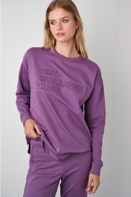 EMBOSSED PRINT OVERSIZED COTTON SWEATSHIRT-24862085-823