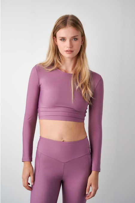 LONG SLEEVED CROP TOP / SPORTS BRA WITH OPEN BACK-24862097-845