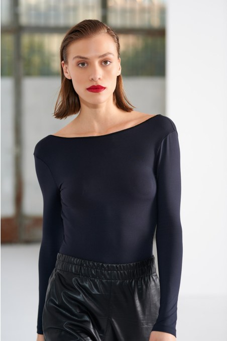 FITTED LONG SLEEVED BODYSUIT WITH OPEN BACK-24866226-110