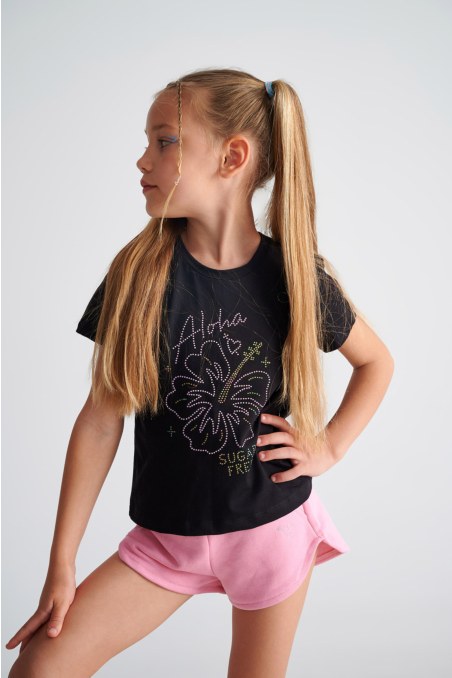 EMBELLISHED COTTON T-SHIRT FOR GIRLS-25612078-110