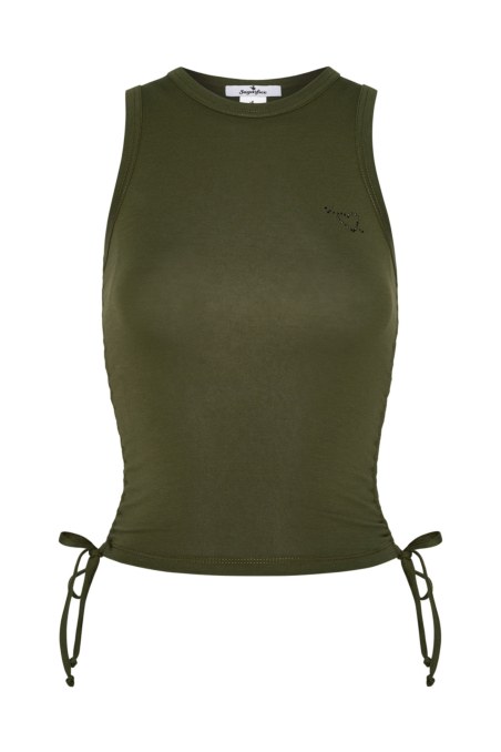 GATHERED SLEEVELESS TOP FOR TEENS-25612089-521