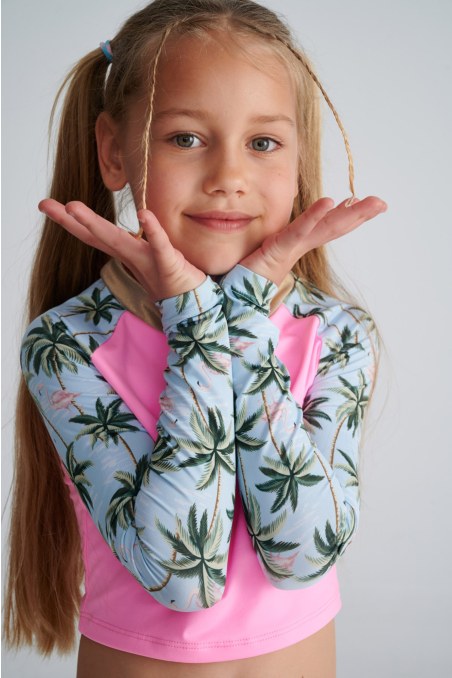 PRINTED LONG SLEEVED BIKINI SET FOR GIRLS-25616011-309