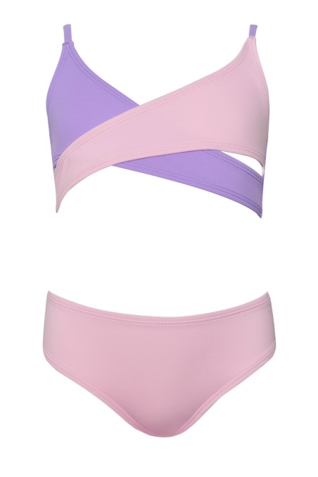 TWO-TONE STYLED BIKINI SET FOR GIRLS-25616035-712