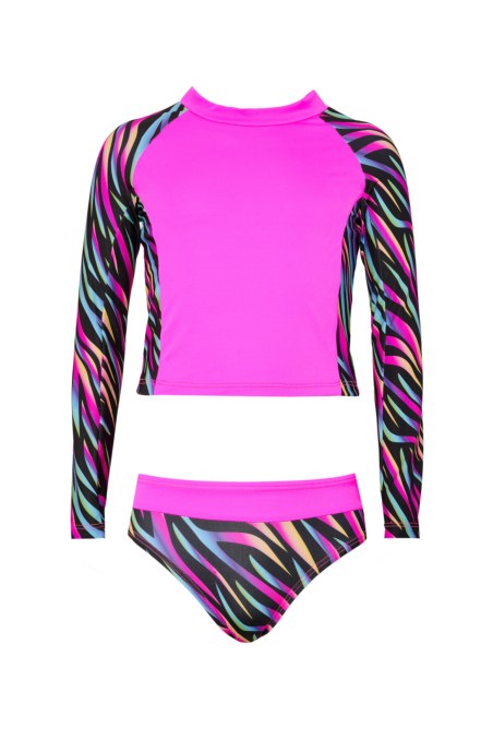 PRINTED LONG SLEEVED BIKINI SET FOR GIRLS-25616055-999