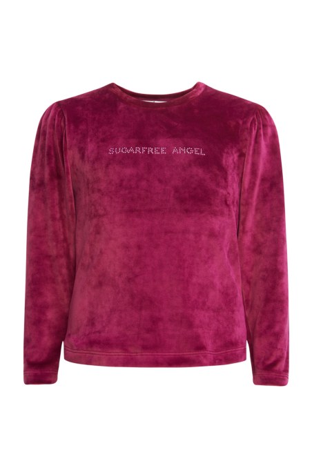 STRASS EMBELLISHED SUPER SOFT VELOUR TOP FOR GIRLS-25632028-633