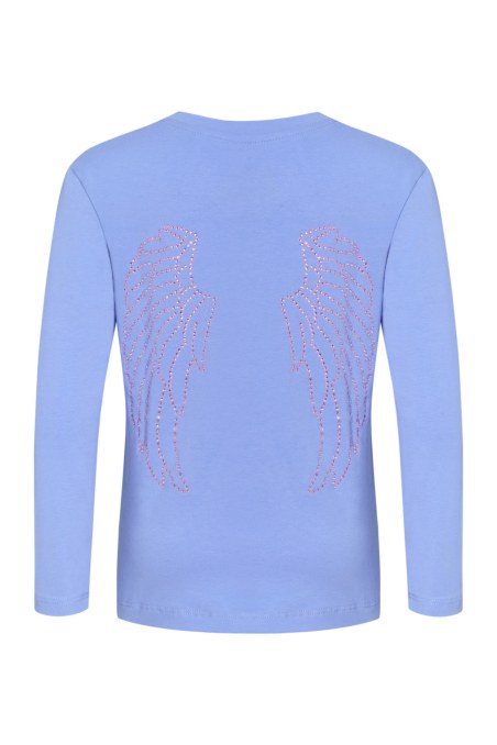 EMBELLISHED LONG SLEEVED COTTON TOP FOR GIRLS-25632043-421