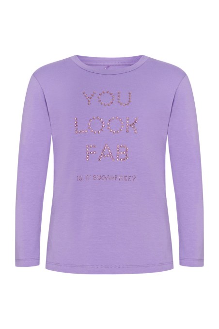 EMBELLISHED LONG SLEEVED COTTON TOP FOR GIRLS-25632044-811