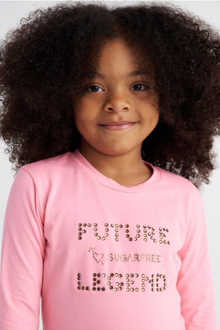 EMBELLISHED LONG SLEEVED COTTON TOP FOR GIRLS-25632045-714